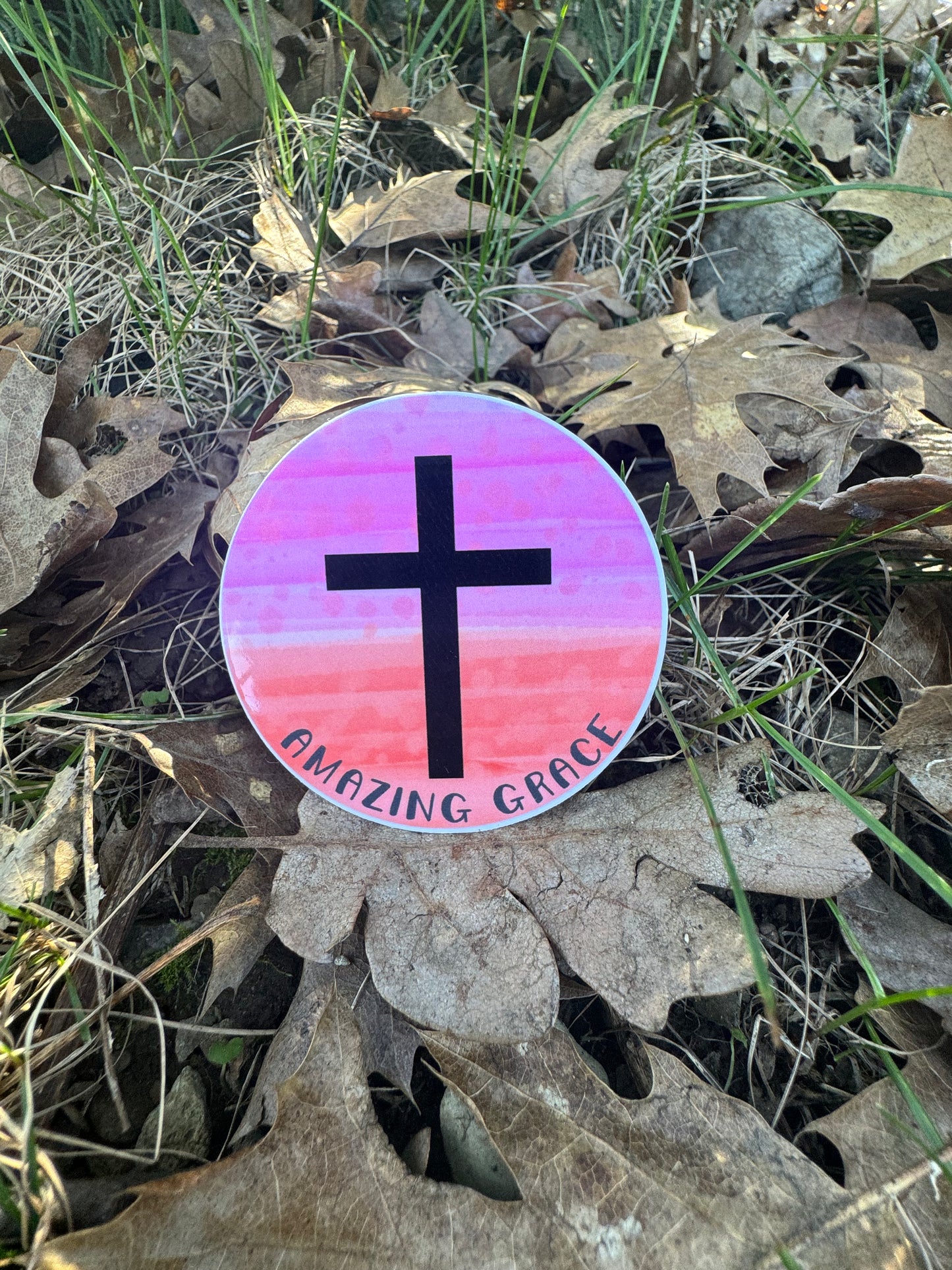Amazing Grace Cross Sticker