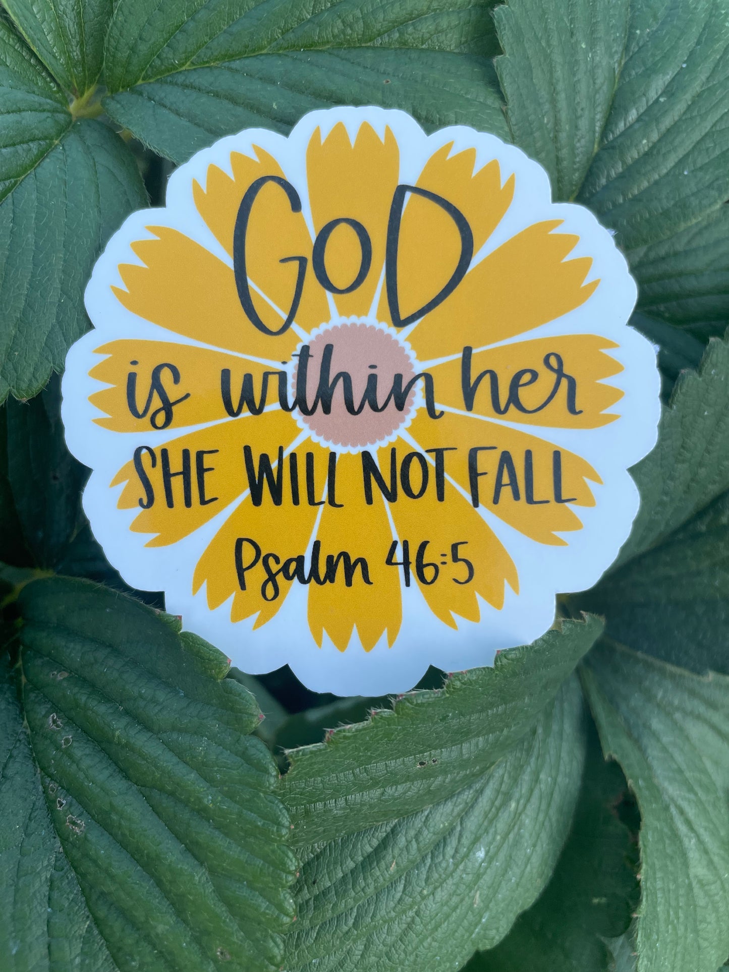 Psalms 46:5 Sunflower Bible Verse Sticker