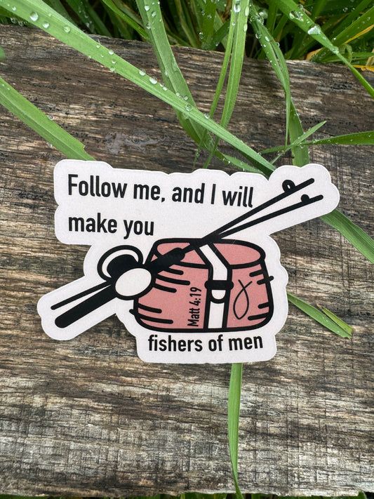 Matthew 4:19 Fisher of Men Sticker