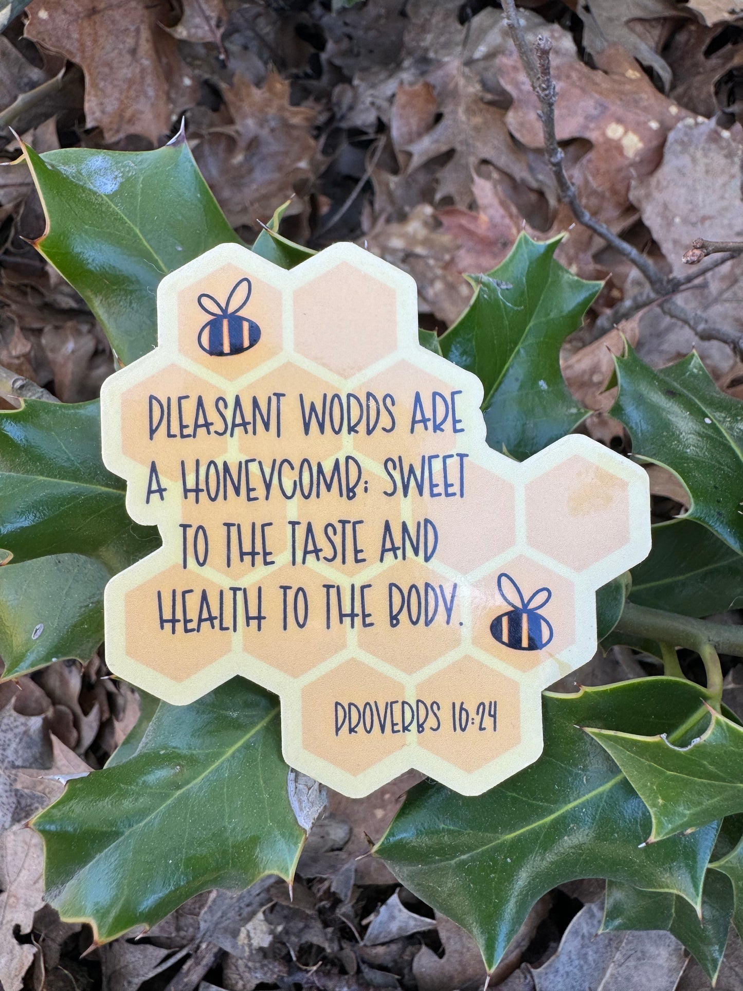 Proverbs 16:24 Honeycomb Bible Verse Sticker