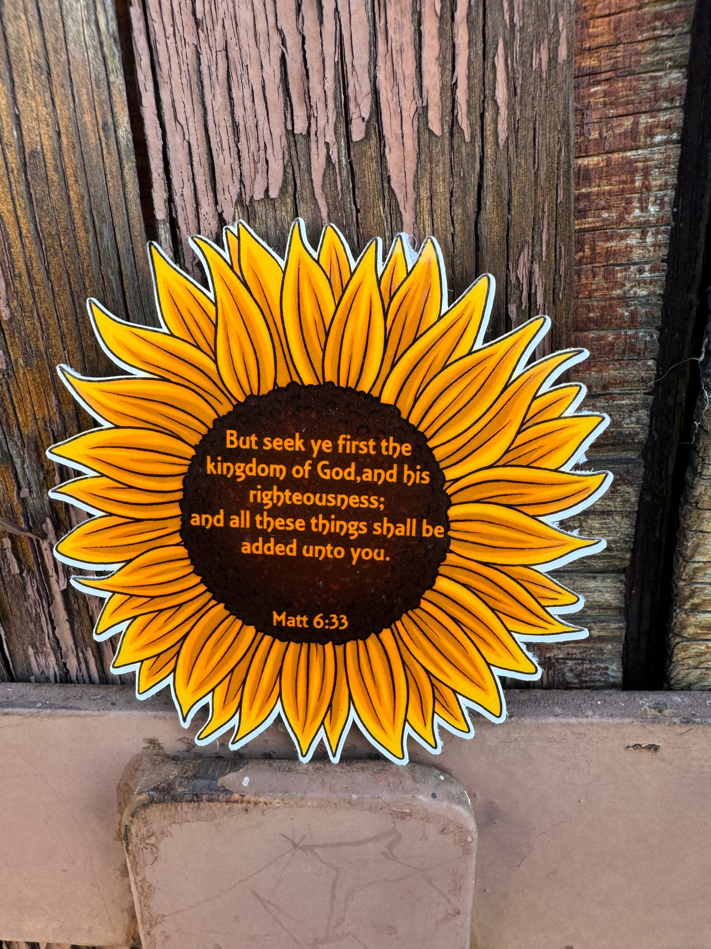 Matthew 6:33 Sunflower Bible Sticker Verse