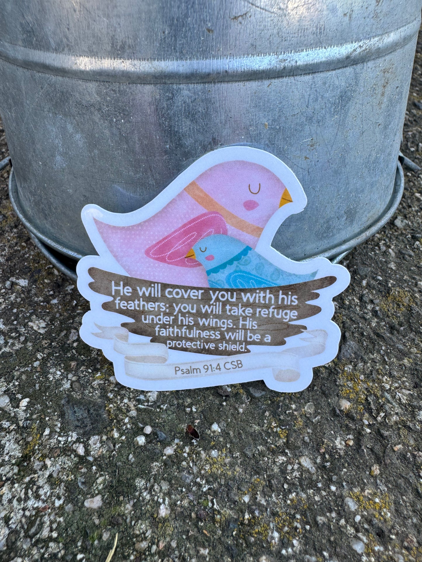 Psalm 91:4 Birds Sticker