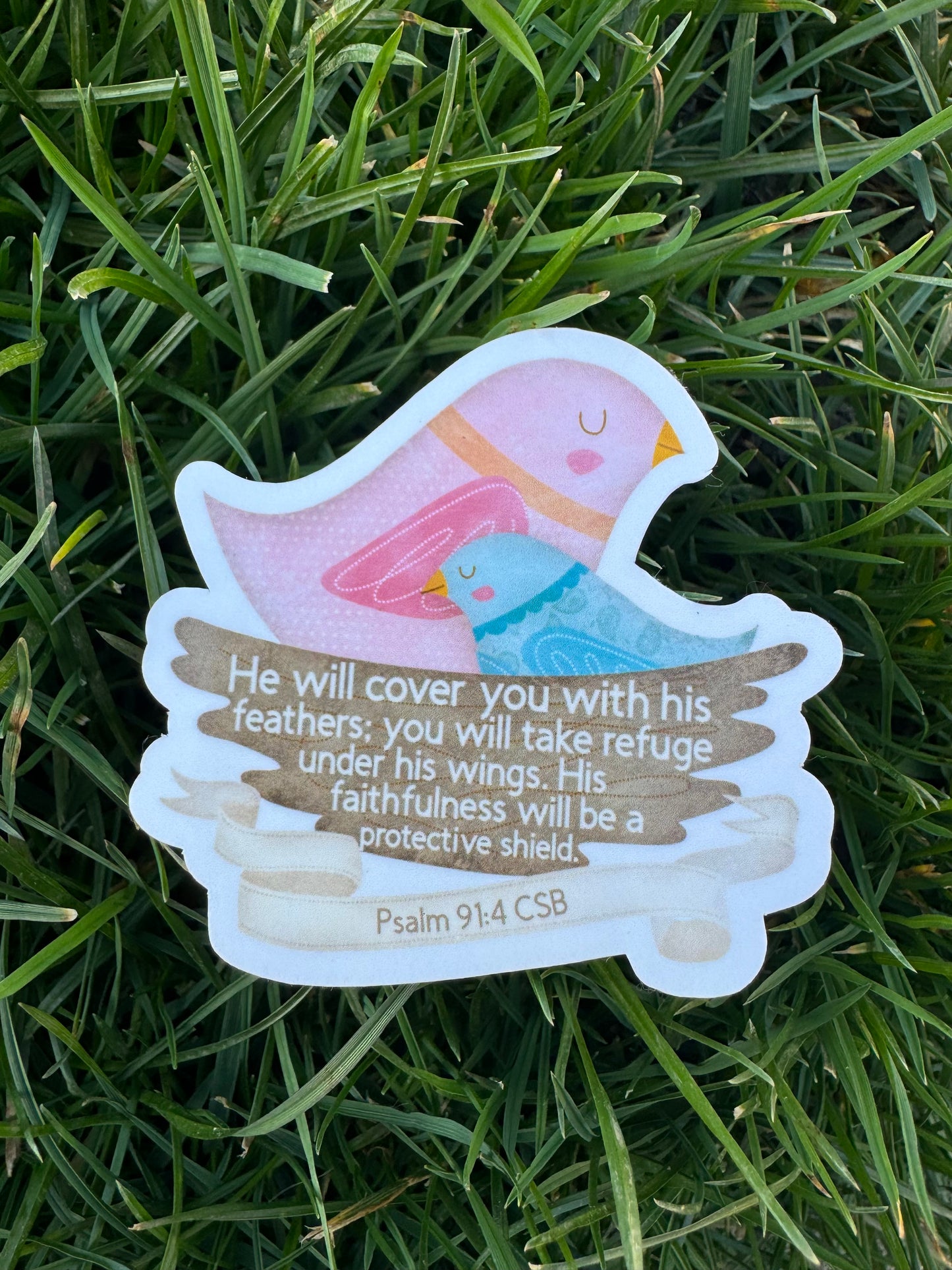 Psalm 91:4 Birds Sticker