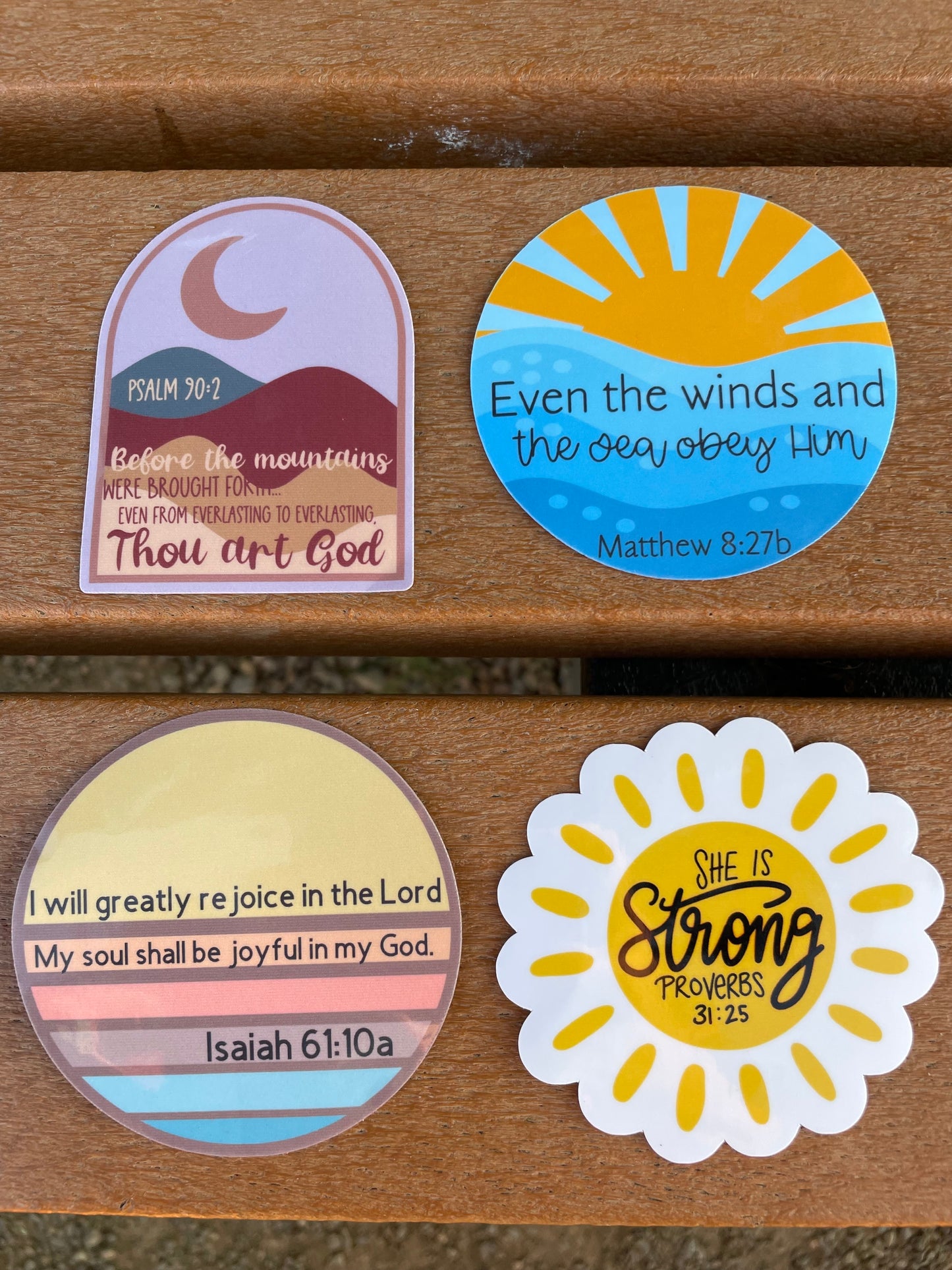 Bible Verse Sticker 4 Pack + Free Bonus Mystery Sticker