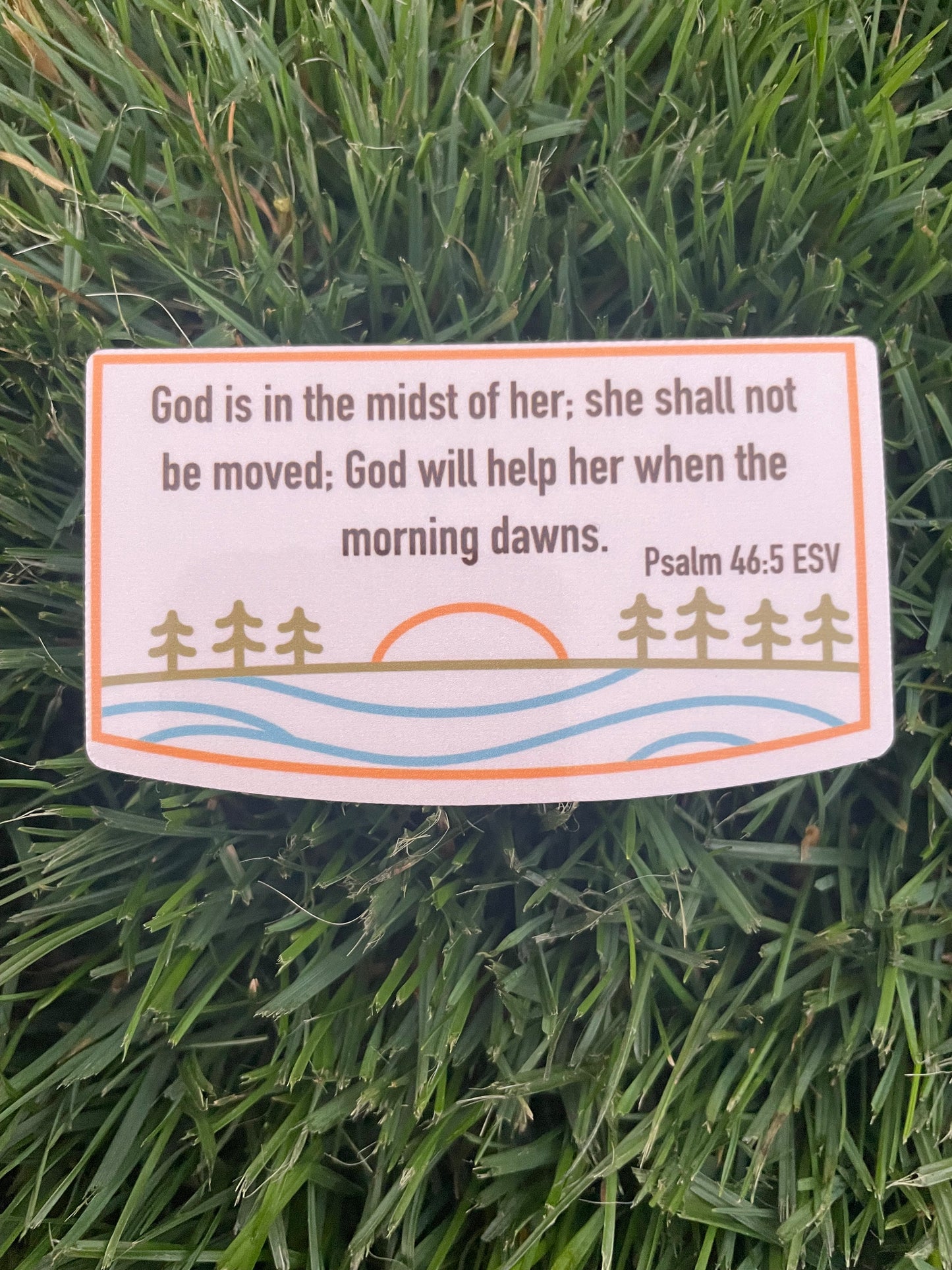 Psalm 46:5 Sunrise Bible Verse Sticker