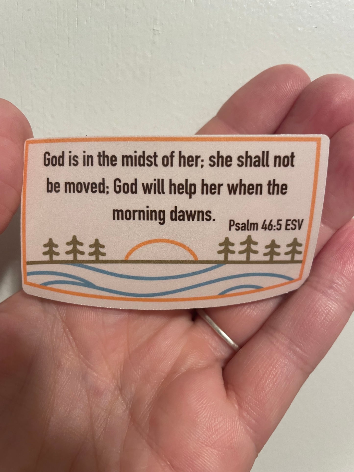 Psalm 46:5 Sunrise Bible Verse Sticker