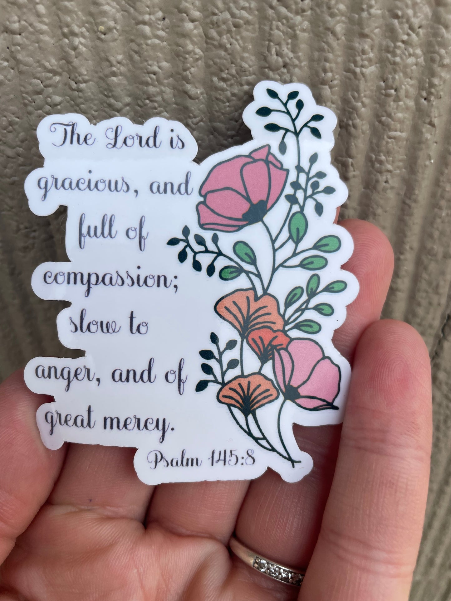 Psalm 145:8 Bible Verser Sticker